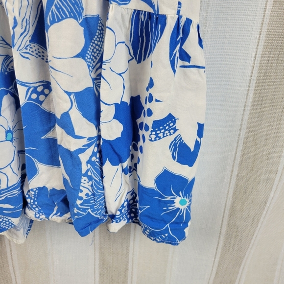 Polagram Floral Midi Dress Blue‎ White Size 2XL Modest - Picture 5 of 12